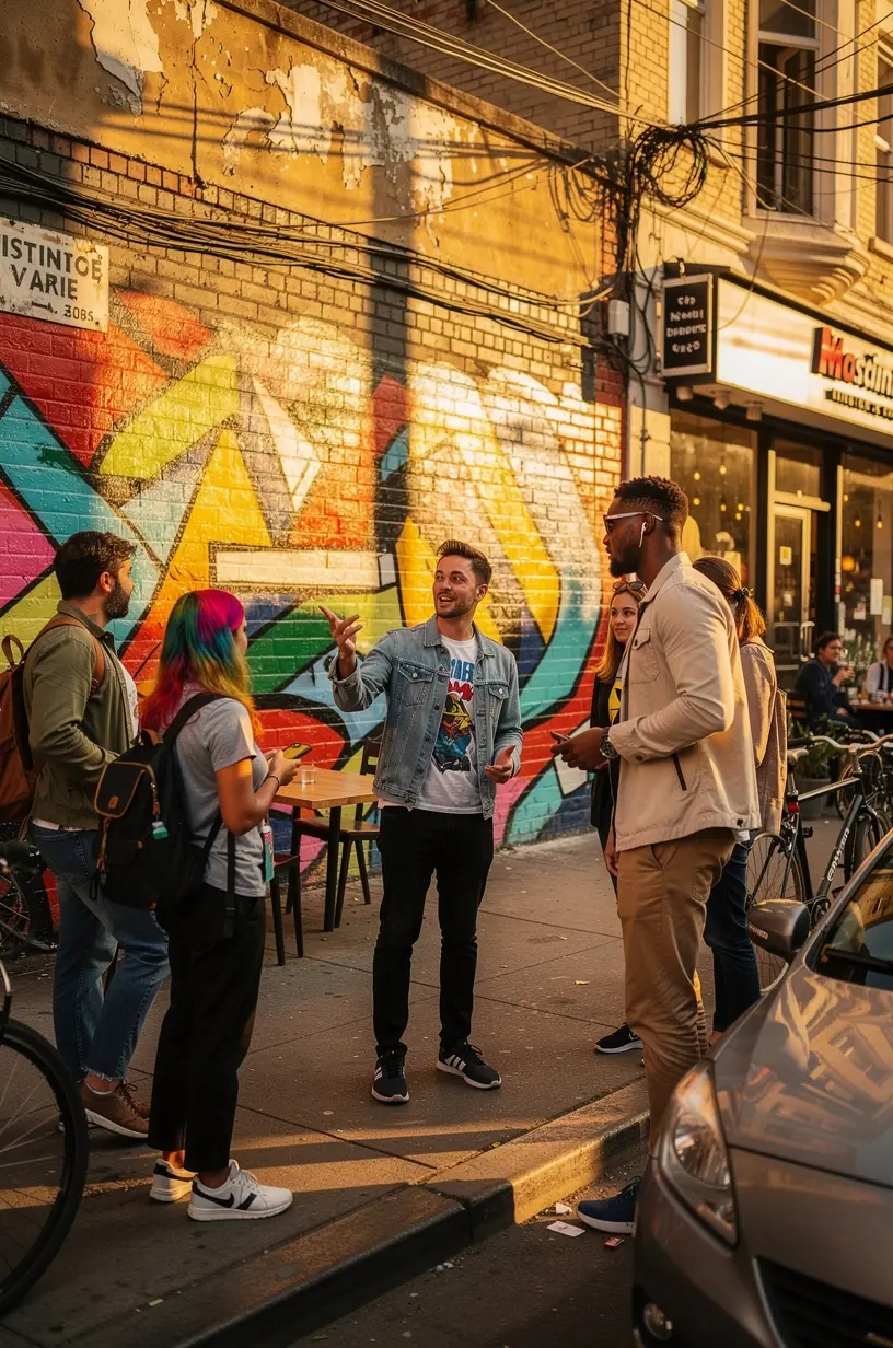 Travelers enjoying personalized guided experiences in a city.